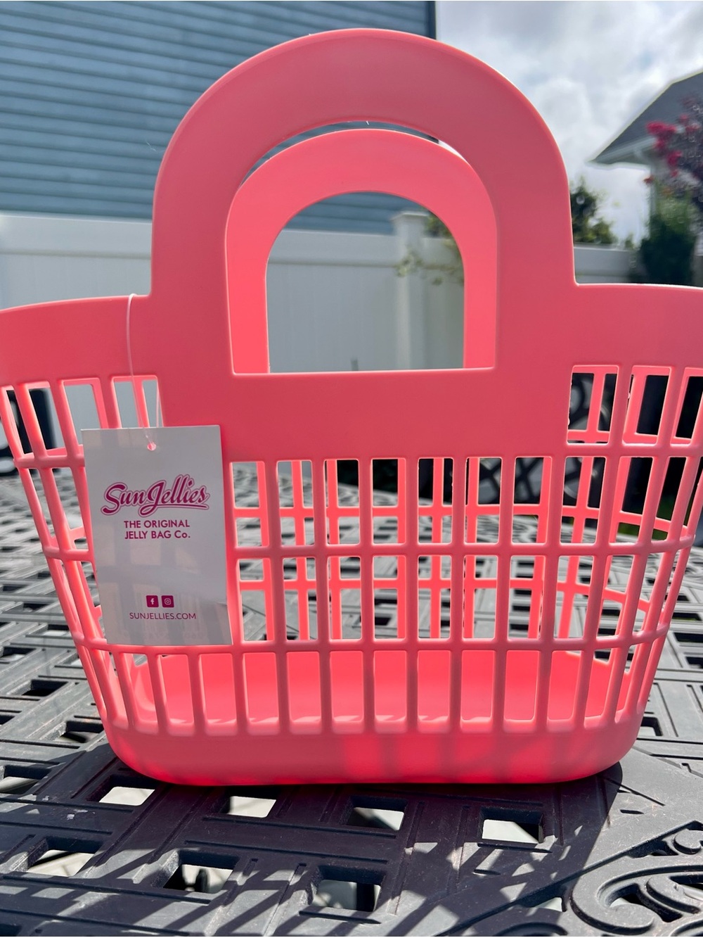 NWT Sun Jellies Rosie Basket Tote Retro Jelly Handbag Purse